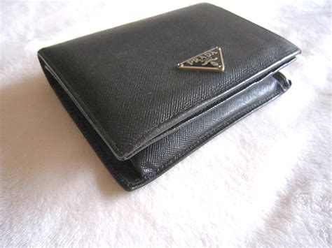 black leather bifold wallet prada|authentic prada wallet sale.